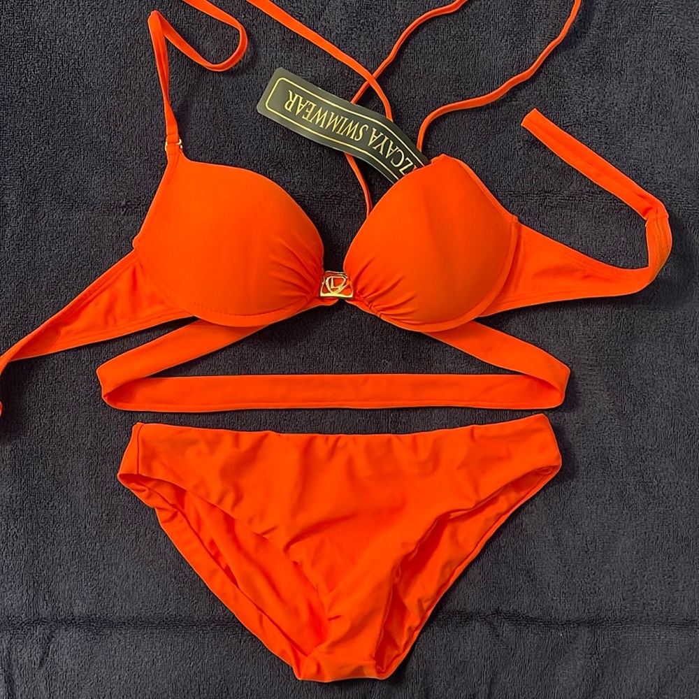 Vibrant Orange Bikini Set by